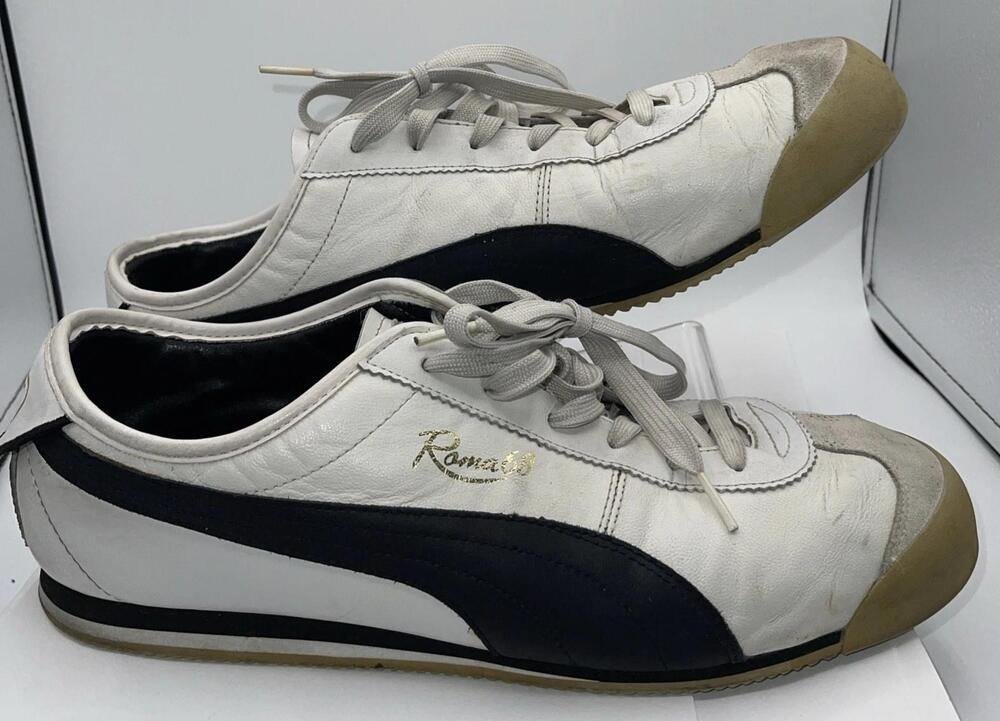 PUMA Roma 68 Shoes Mens Size 13 White Black Leather Low Top Sneakers 350100-08